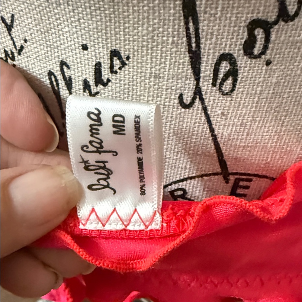 Luli Fama Neon Pink Ruffle Bikini Set - Picture 2 of 5